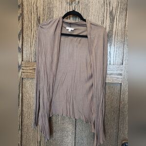 Zenana Outfitters Taupe Lightweight Open Front Cardigan